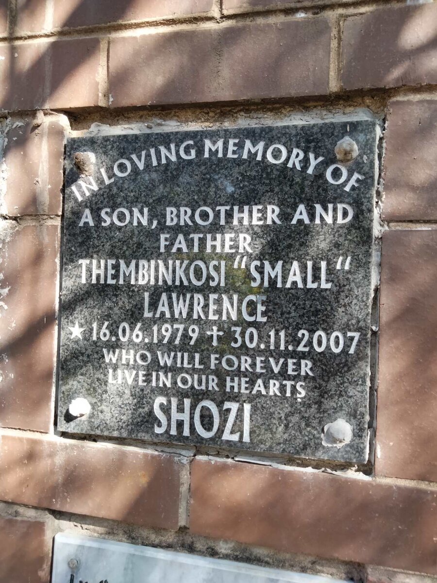 SHOZI Thembinkosi Lawrence 1979-2007