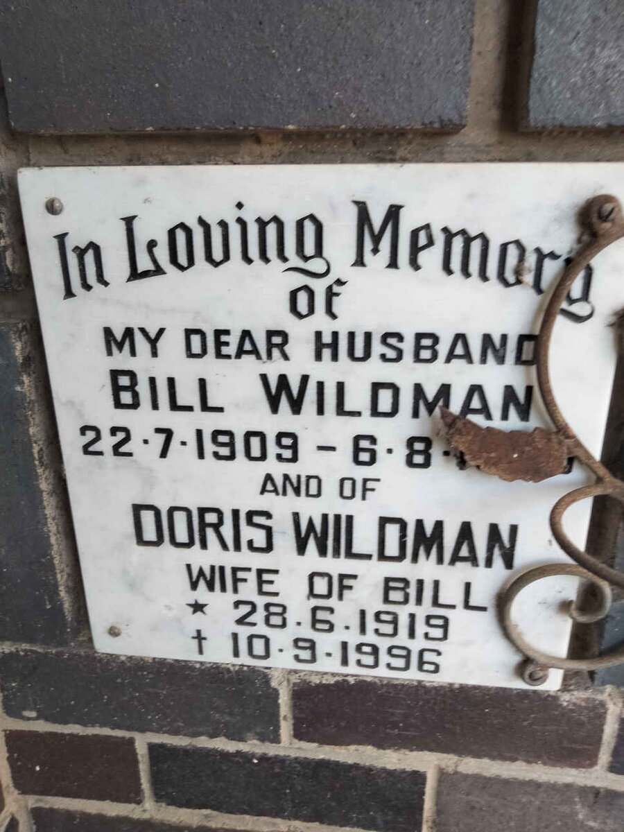 WILDMAN Bill 1909-? &amp; Doris 1919-1996