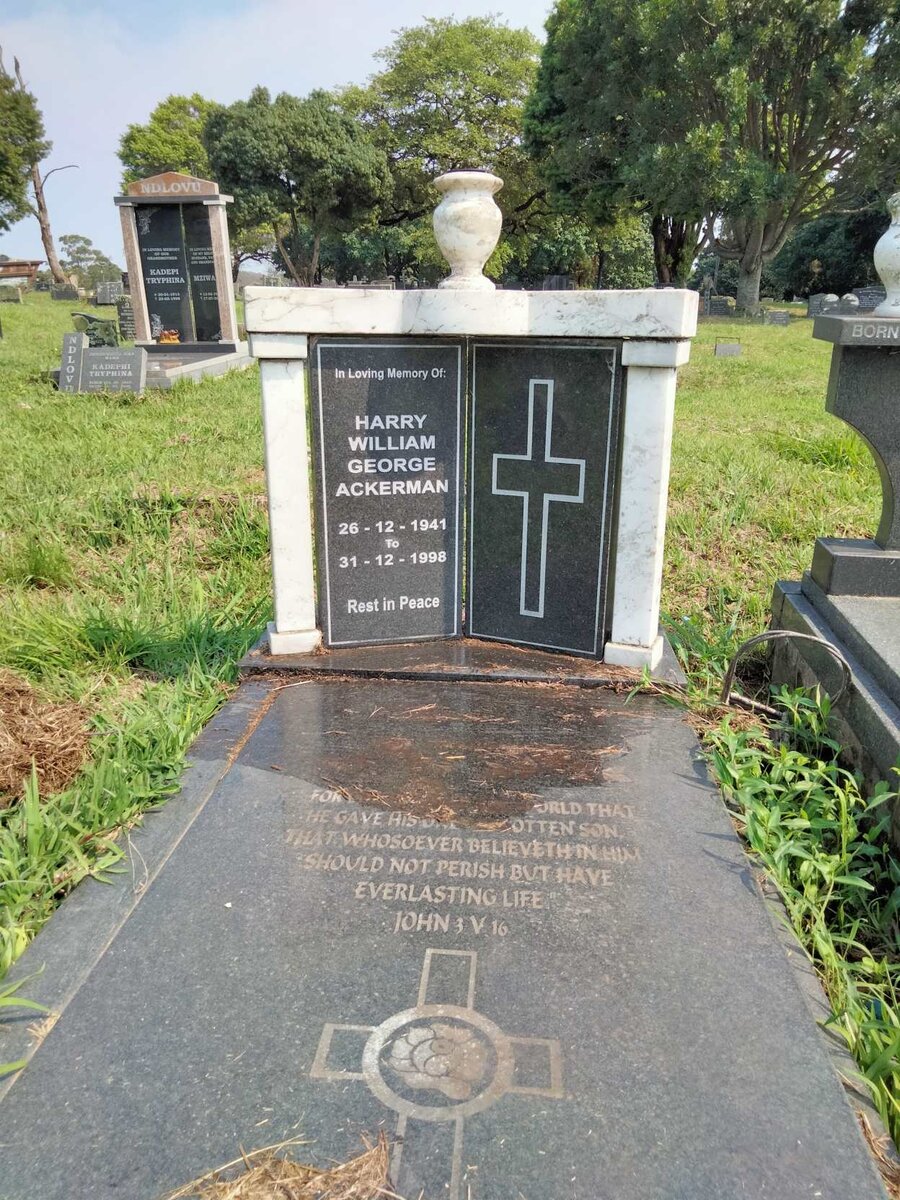 ACKERMAN Harry William George 1941-1998