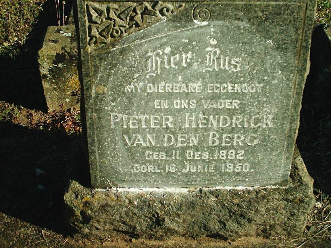 BERG Pieter Hendrick, van den 1882-1950