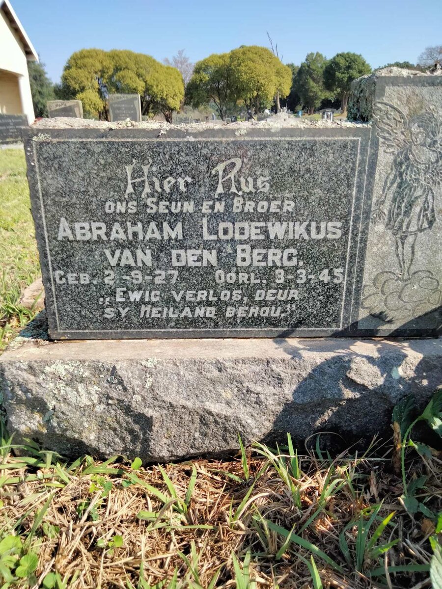 BERG Abraham Lodewikus, van den 1927-1945