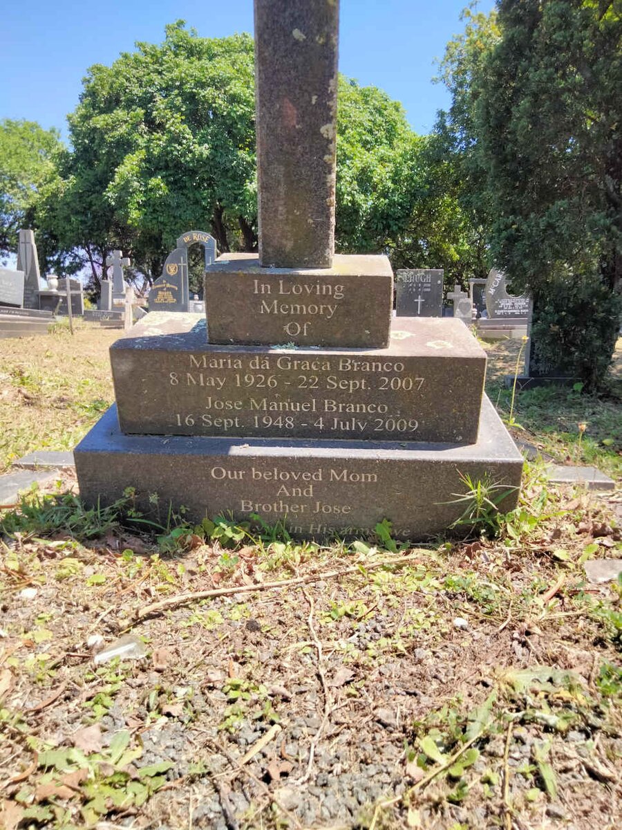 BRANCO Maria da Graca 1926-2007 :: BRANCO Jose Manuel 1948-2009 