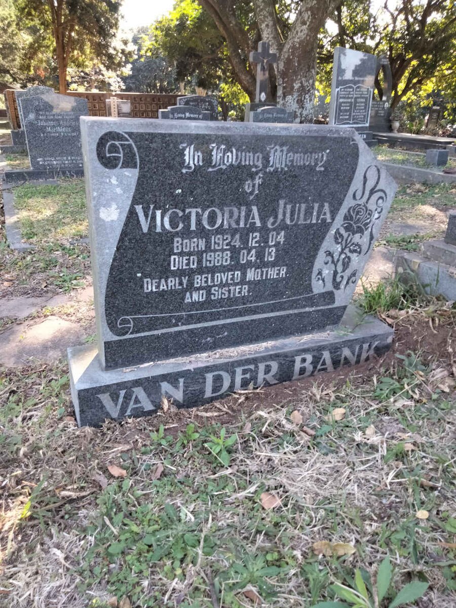 BANK Victoria Julia, van der 1924-1988