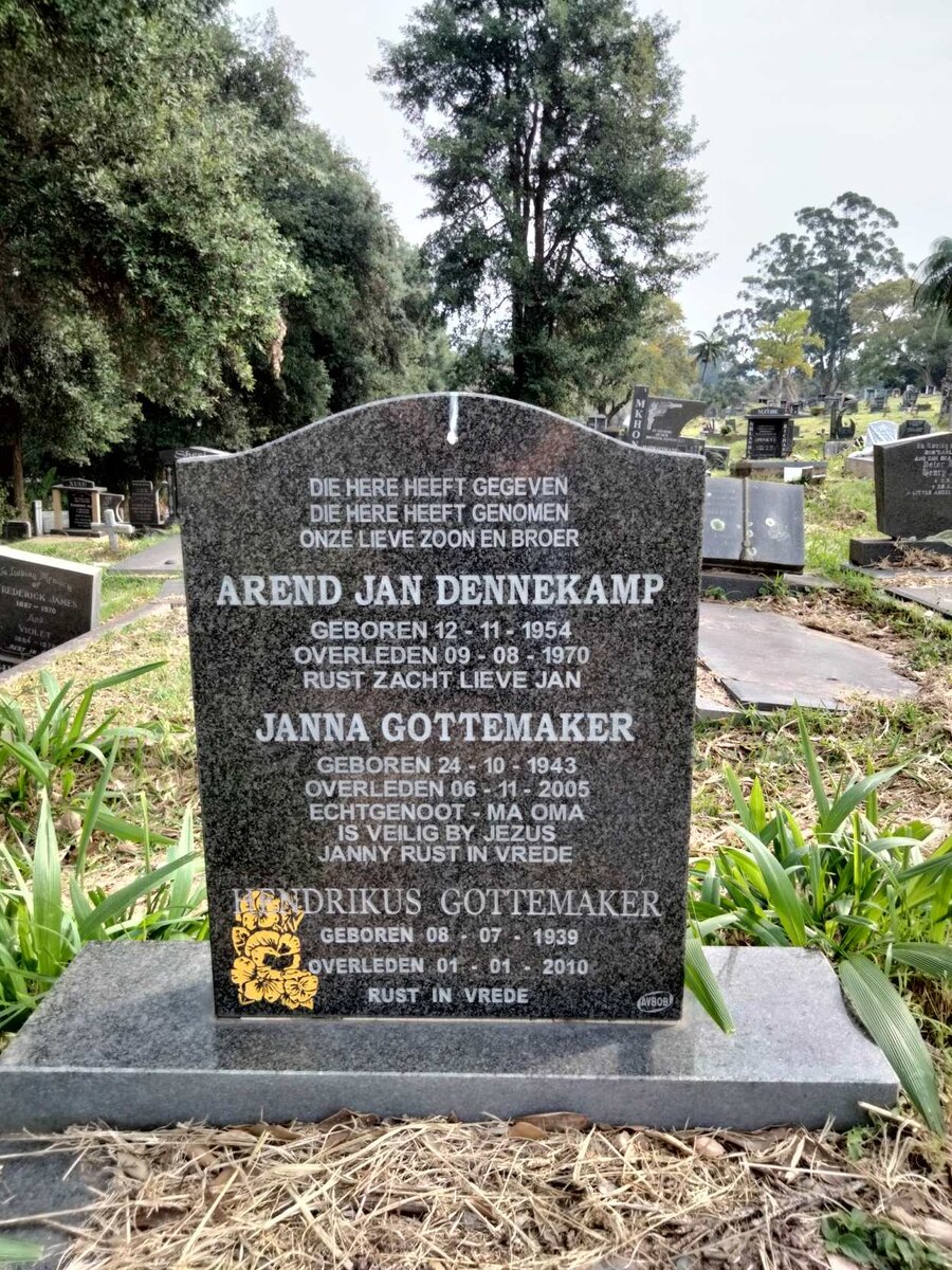 GOTTEMAKER Hendrikus 1939-2010 &amp; Janna 1943-2005 :: DENNEKAMP Arend Jan 1954-1970