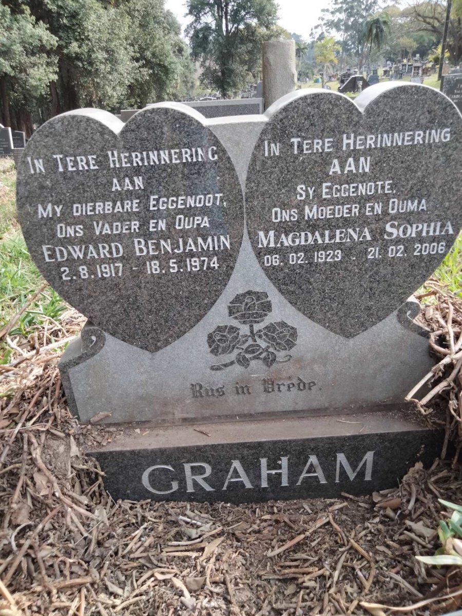 GRAHAM Edward Benjamin 1917-1974 &amp; Magdalena Sophia 1923-2006