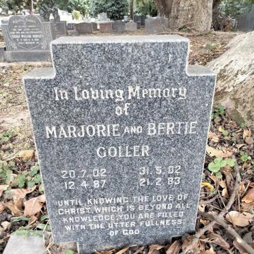 GOLLER Bertie 1902-1983 &amp; Marjorie 1902-1987
