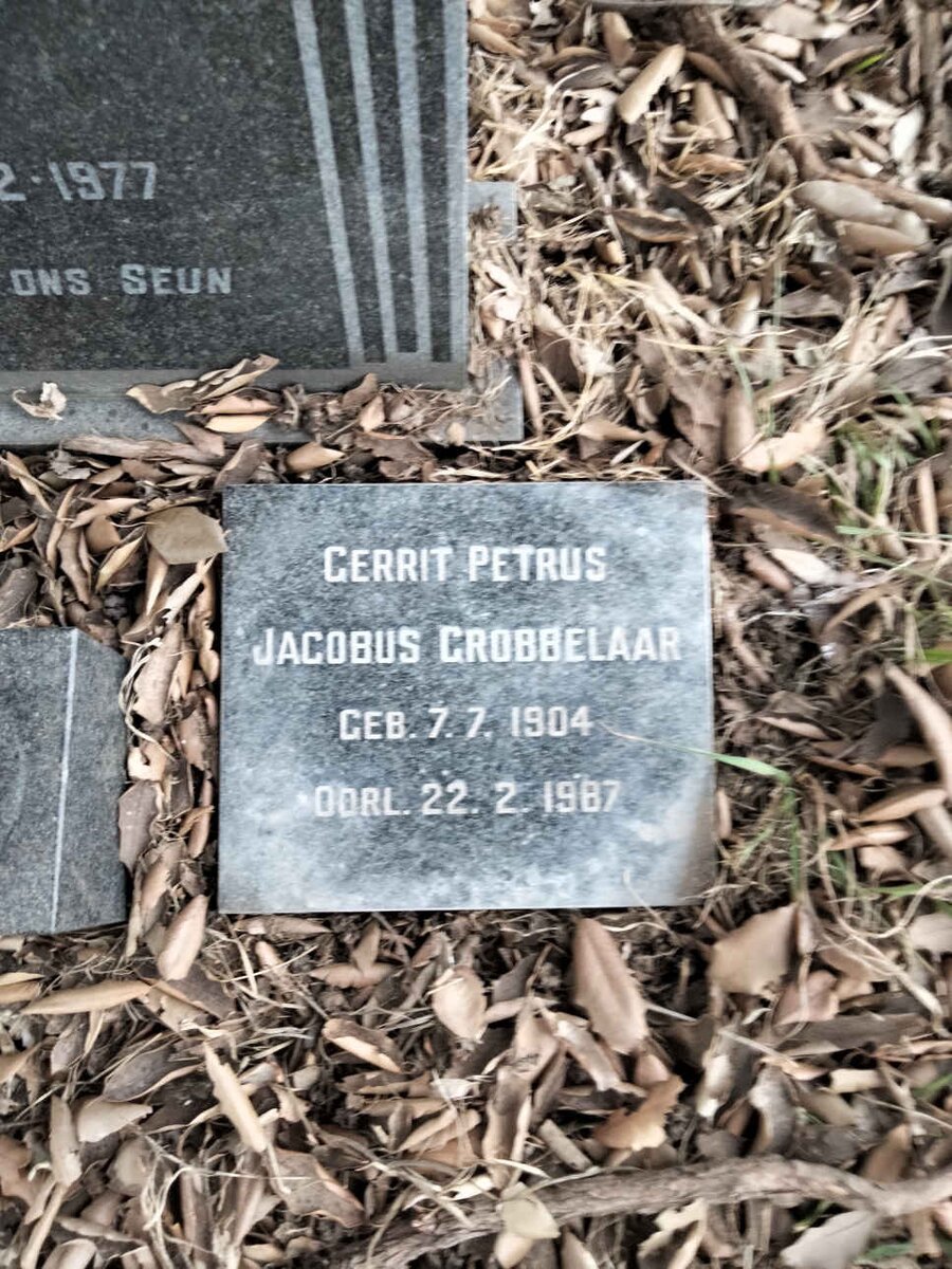 GROBBELAAR Gerrit Petrus Jacobus 1904-1987