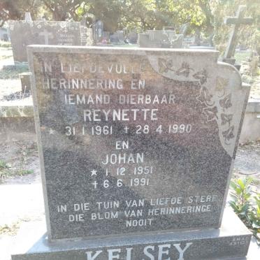 KELSEY Johan 1951-1991 &amp; Reynette 1961-1990