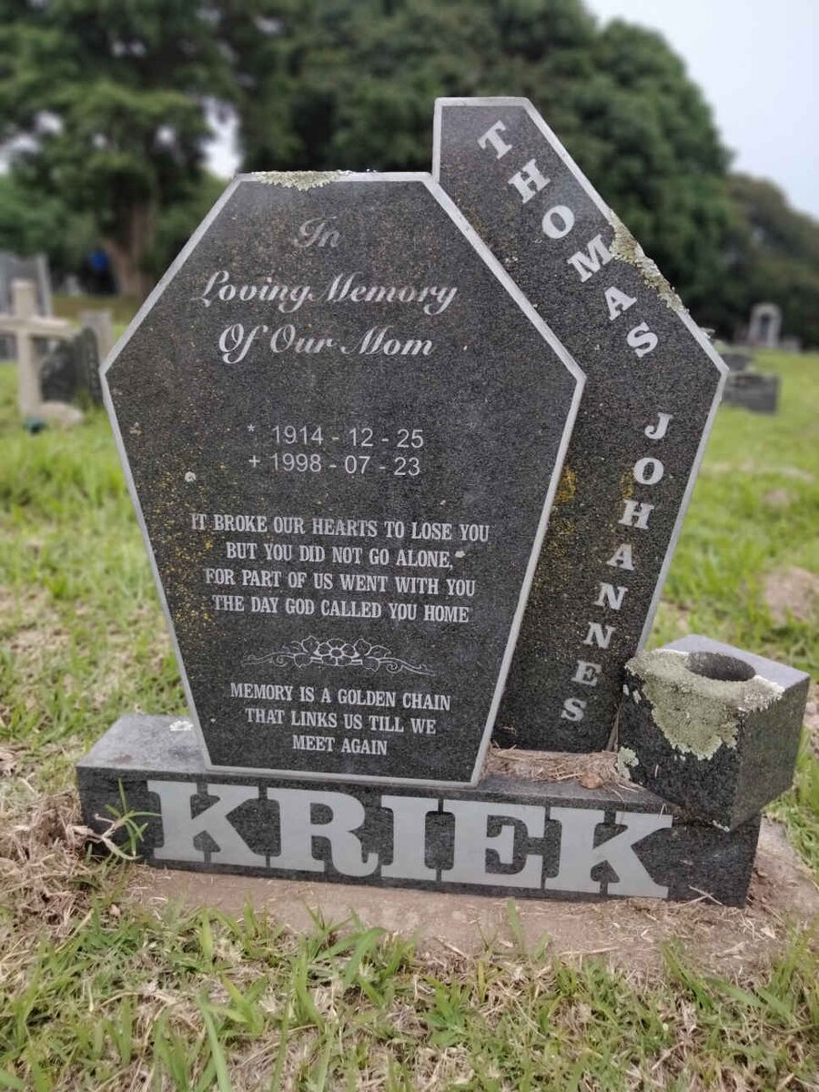 KRIEK Thomas Johannes 1914-1998