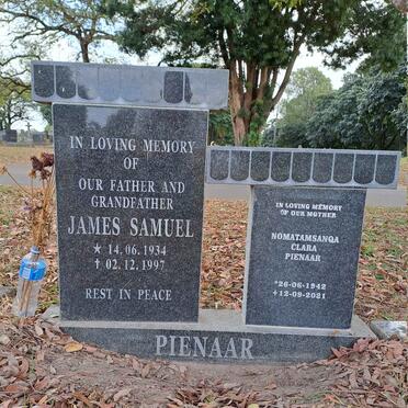 PIENAAR James Samuel 1934-1997 & Nomatamsanqa Clara 1942-2021