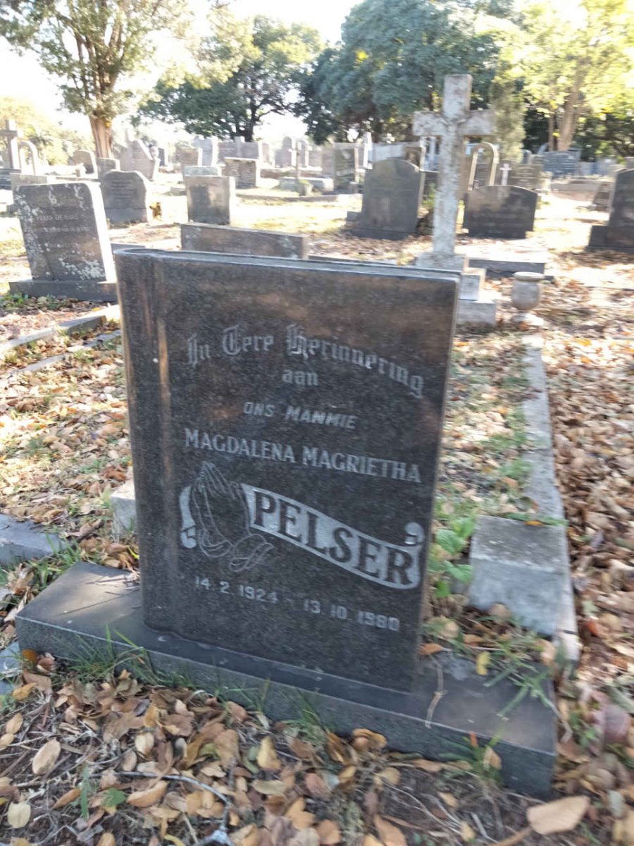 PELSER Magdalena Magrietha 1924-1980
