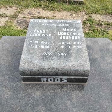 ROOS Ernst Lodewyk 1897-1958 &amp; Maria Dorethea Johanna 1897-1976