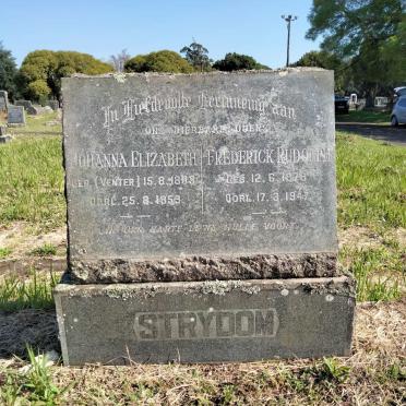 STRYDOM Frederick Rudolph 1878-1947 &amp; Johanna Elizabeth VENTER 1883-1959