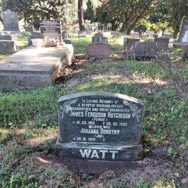WATT James Ferguson Hutchison 1915-1993 Johanna Dorothy 1922-