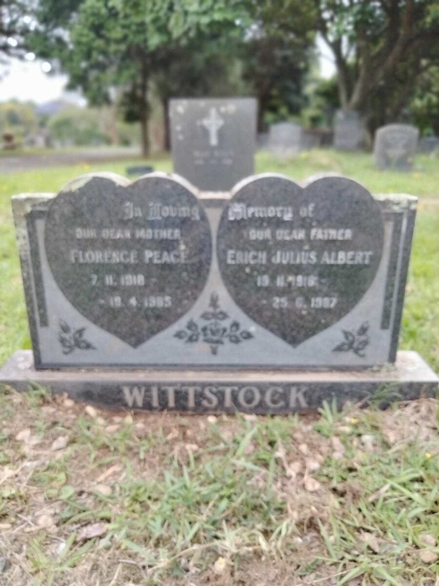 WITTSTOCK Erich Julius Albert 1916-1987 &amp; Florence Peace 1918-19??