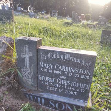 WILSON George Christopher 1897-1987 & Mary Carrington 1904-1986