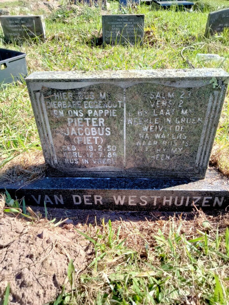 WESTHUIZEN Pieter Jacobus, van der 1950-1985 