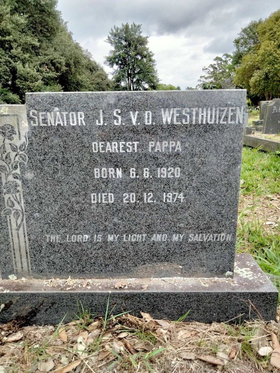 WESTHUIZEN J.S., v.d. 1920-1974