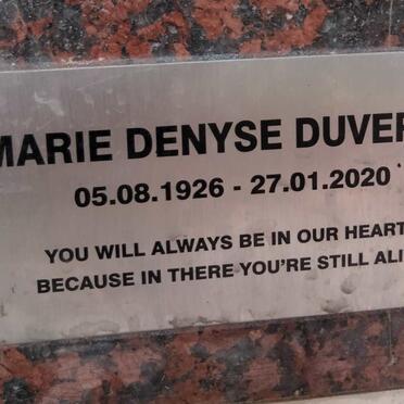 DUVERGE Marie Denyse 1926-2020