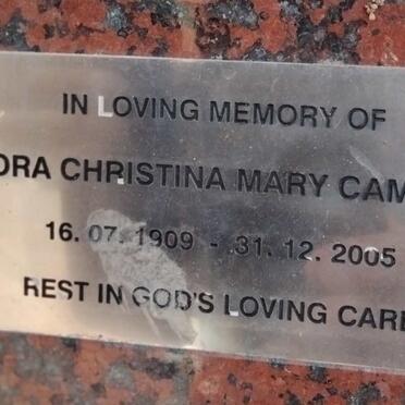 CAMERON Hora Christina Mary 1909-2005