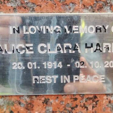 HARMER Alice Clara 1914-2000