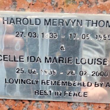 THOMAS Harold Mervyn 1933-1995 & Marcelle Ida Marie Louise 1939-2000