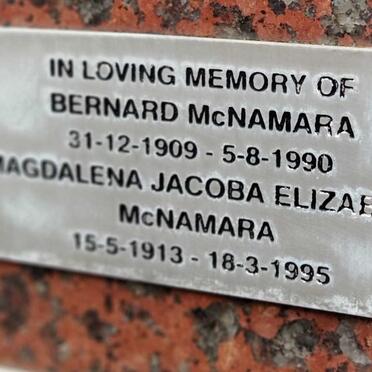 MCNAMARA Bernard 1909-1990 & Magdalena Jacoba Elizabeth 1913-1995