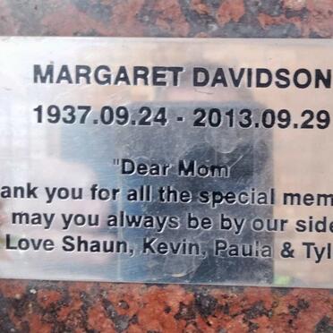 DAVIDSON Margaret 1937-2013