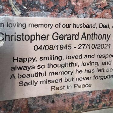 MCKAY Christopher Gerard Anthony 1945-2021
