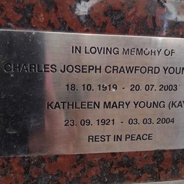 YOUNG Charles Joseph Crawford 1919-2003 & Kathleen Mary 1921-2004