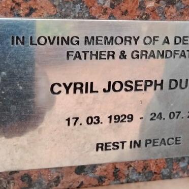 DUPOUY Cyril Joseph 1929-2008
