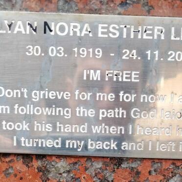 LINDAHL Lilyan Nora Esther 1919-2005