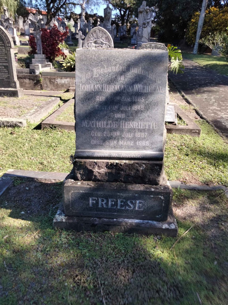 FREESE Johann Hermann Wilhelm 1885-1949 &amp; Mathilde Henriette 1887-1965