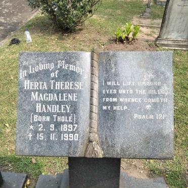 HANDLEY Herta Therese Magdalene nee THOLE 1897-1990