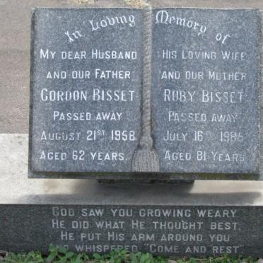 BISSET Gordon 1896-1958 &amp; Ruby 1904-1985