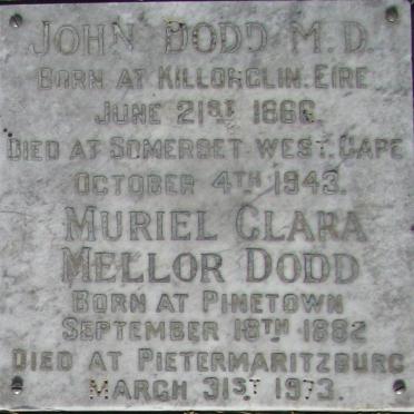 DODD John 1866-1943 :: DODD  Muriel Clara Mellor 1882-1973