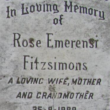 FITSIMMONS Rose Emerensi -1989