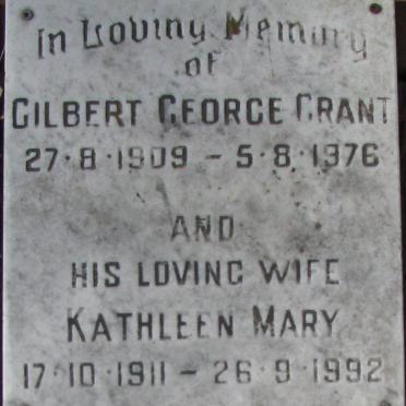 GRANT Gilbert George 1909-1976 &amp; Kathleen Mary 1911-1992