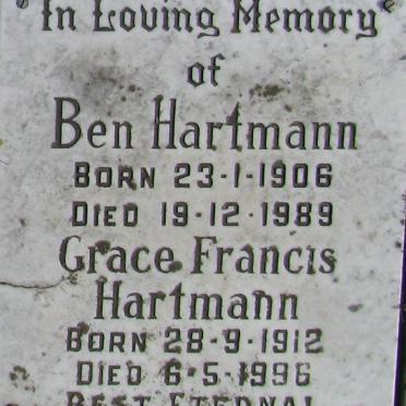 HARTMANN Ben 1906-1989 &amp; Grace Francis 1912-1996
