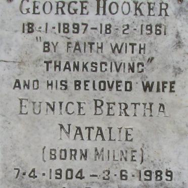 H0OKER George 1897-1961 &amp; Eunice Bertha Natalie MILNE 1904-1989