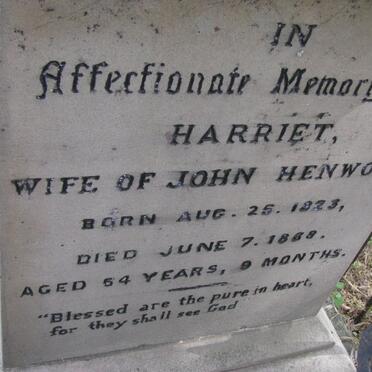 HENWOOD Harriet 1823-1888