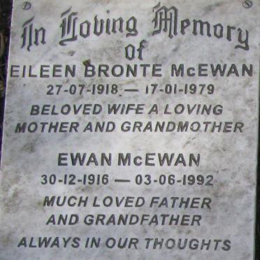 MCEWAN Ewan 1916-1992 &amp; Eileen Bronte 1918-1979