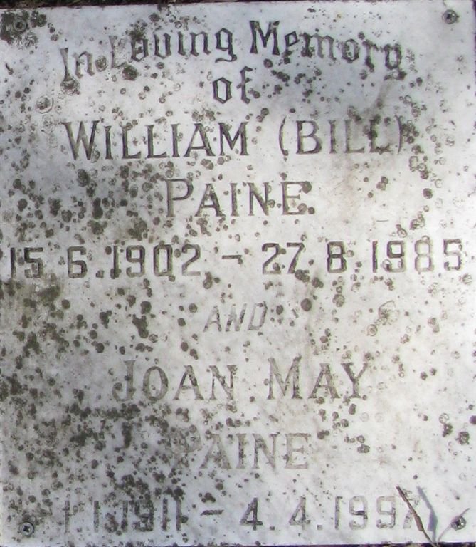 PAINE William 1902-1985 &amp; Joan May 1911-1997