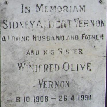 VERNON Sidney Albert :: VERNON Winifred Olive  1908-1991