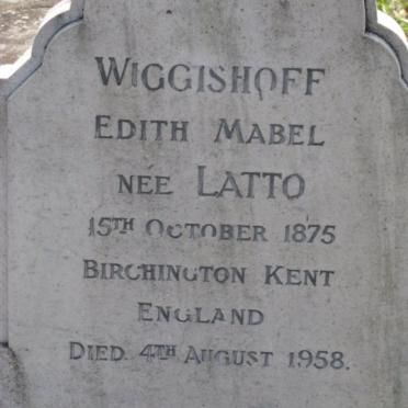 WIGGISHOFF Edith Mabel nee LATTO 1875-1958