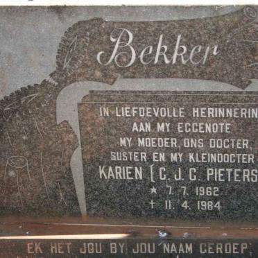 BEKKER C.J.C. nee PIETERSE 1962-1984