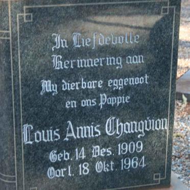 CHANGUION Louis Annis 1909-1964 &amp; Maria Elizabeth Francina FERREIRA 1913-1988