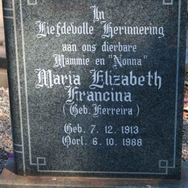 CHANGUION Maria Elizabeth Francina nee FERREIRA 1913-1988