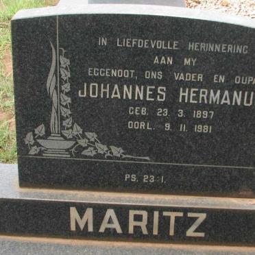 MARITZ Johannes Hermanus 1897-1981