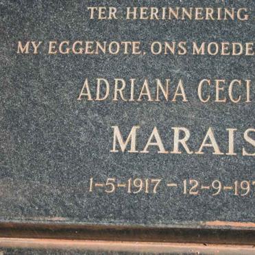 MARAIS Gerhardus Petrus 1911-1992 &amp; Adriana Cecilia 1917-1979